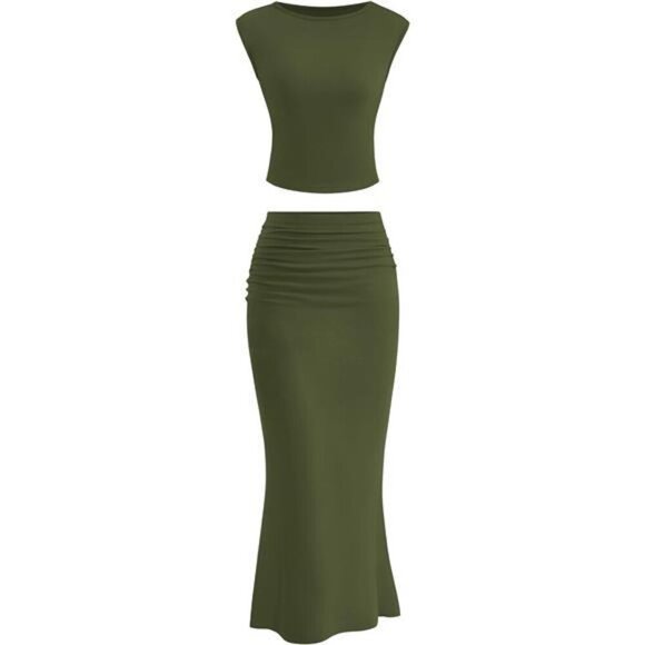 2 Piece Sets for Women Green - Picture 1 of 6
